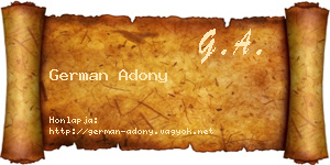 German Adony névjegykártya